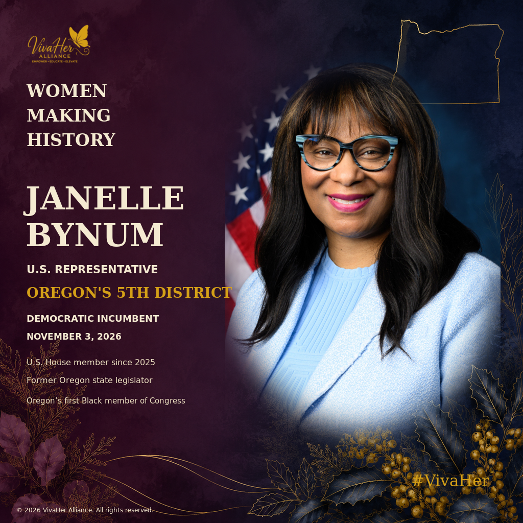 VivaHer Women Making History card for Janelle Bynum